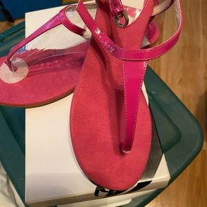 Hot pink between toe sandals